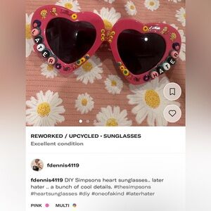 DIY custom one of a kind Simpsons sunglasses